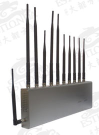 11 BandS Stainless Steel Silver Cell Phone Signal Jammer Blocking Mobile and WIFI / Earphone